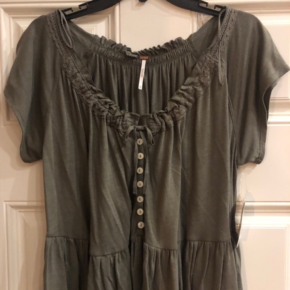 Free People Charlie Olive Green Tee - Picture 7 of 9